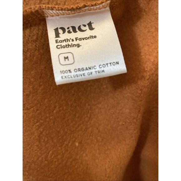 Pact Hoodie Unisex M Amber Brown Organic Cotton Pullover Sweatshirt Comfy NWT - Picture 7 of 7